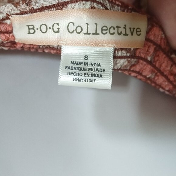 BOG Collective Strappy Floral Smocked Fit & Flare Midi Dress S Cottage Boho - Picture 5 of 6